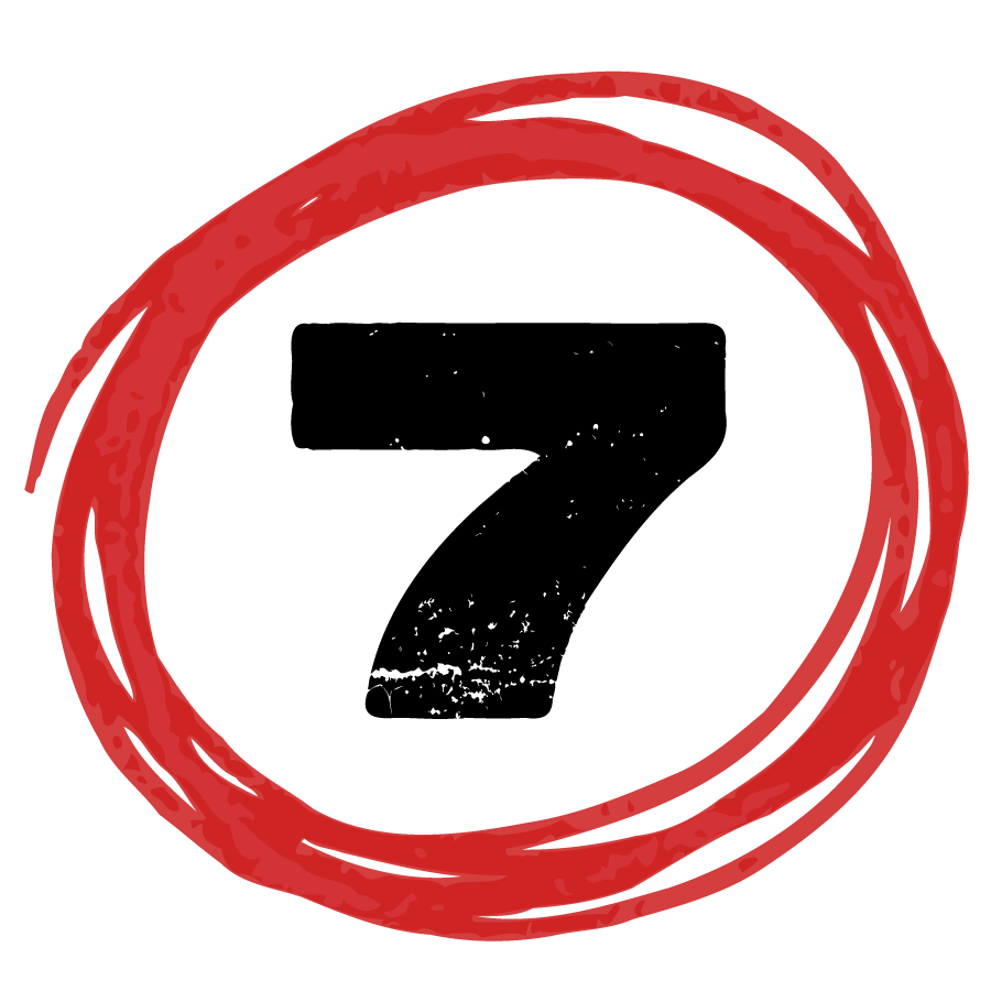 7 with a red circle scribbled around it