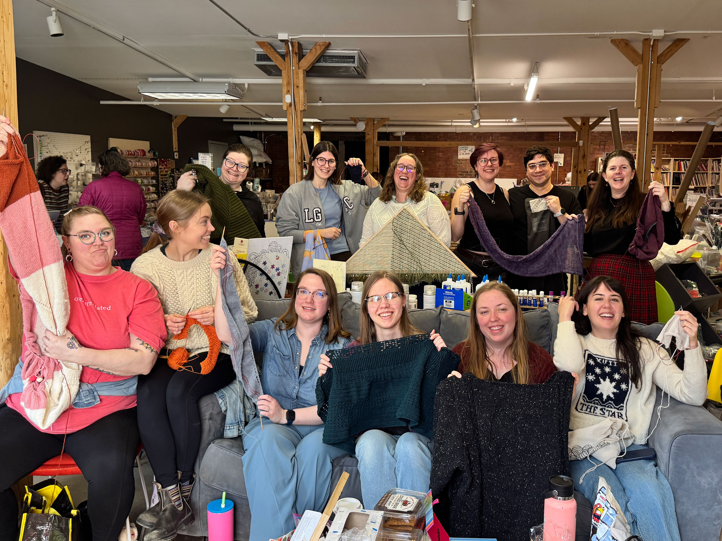 Stuck in Vermont: Vermont Fiber Fans Knit For Food at a Knit-a-thon in Burlington